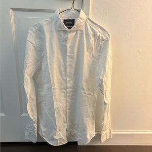 Bonobos White Dress Button Down Shirt Crisp Textured (100% Cotton)